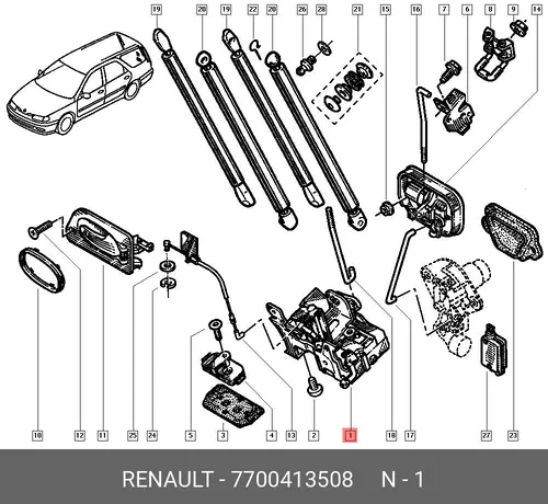 ЗАМОК ДВЕРИ БАГАЖНИКА (RENAULT) 7700413508