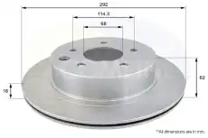 Тормозной диск COMLINE ADC0272V вентилируемый , задняя ось