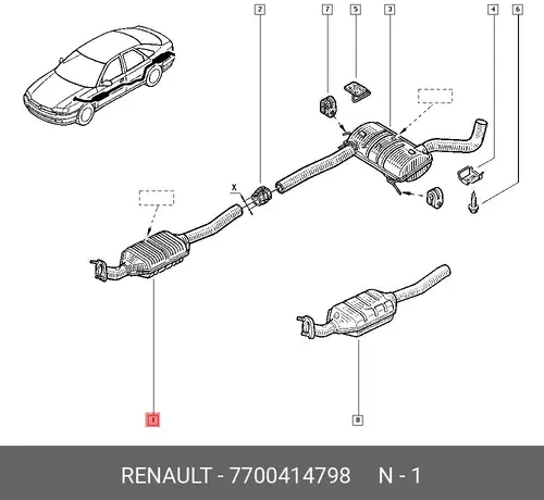 катализатор глушителя Ren 7700414798 RENAULT
