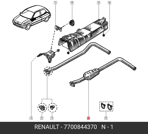глушитель средняя часть Ren 7700844370 RENAULT