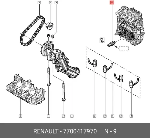 ДАТЧИК ДАВЛЕНИЯ МАСЛА 7700417970 RENAULT
