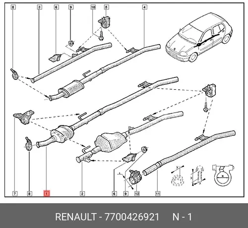 катализатор глушителя Ren 7700426921 RENAULT