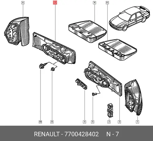 Фара RENAULT 7700428402