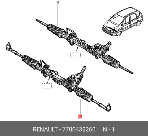 Рулевая рейка RENAULT 7700432260