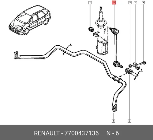 Тяга стабилизатора RENAULT 7700437136