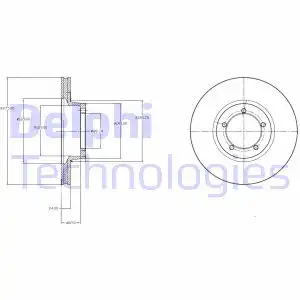 Тормозной диск DELPHI BG3984 вентилируемый , передняя ось