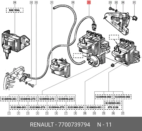 7700739794 ДАТЧИК ПОЛ. К/В, 7700739794 RENAULT