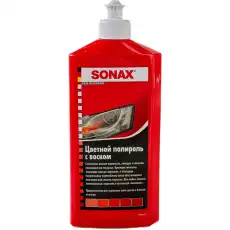 SX296 400 500ml\ Воск полировочный цветной - Красный. Позволяет скрыть мелкие царапины и сколы SONAX