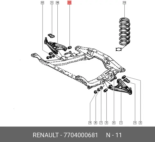 Рычаг подвески RENAULT 7704000681