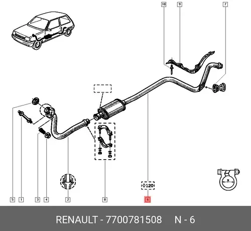 глушитель передняя часть Ren 7700781508 RENAULT