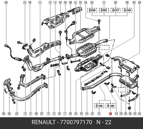 глушитель средняя часть Ren 7700797170 RENAULT