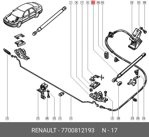 Амортизатор капота RENAULT 7700812193
