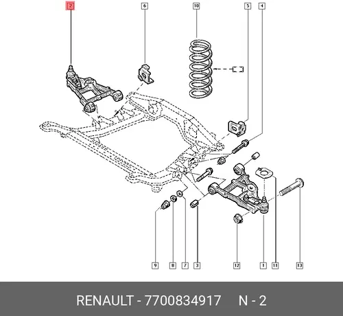 Рычаг подвески RENAULT 7700834917