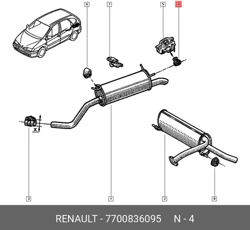 Хомут глушителя RENAULT 7700836095