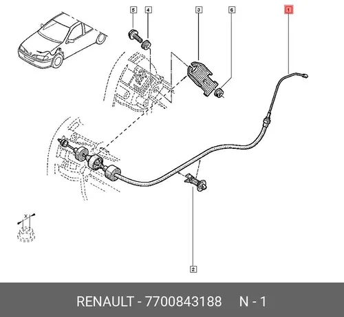 Трос сцепления RENAULT 7700843188