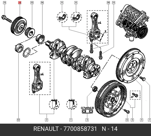 Шкив коленвала RENAULT 7700858731