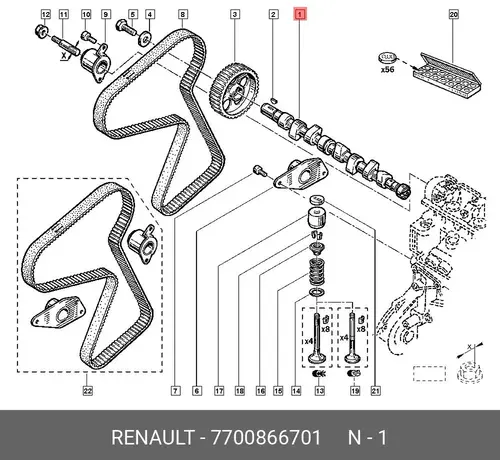 Распредвал RENAULT 7700866701