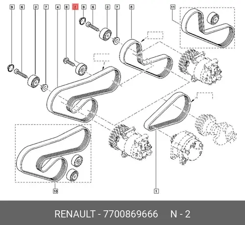 РОЛИК РЕМНЯ ГЕНЕРАТОРА (МЕТ) 7700869666 RENAULT