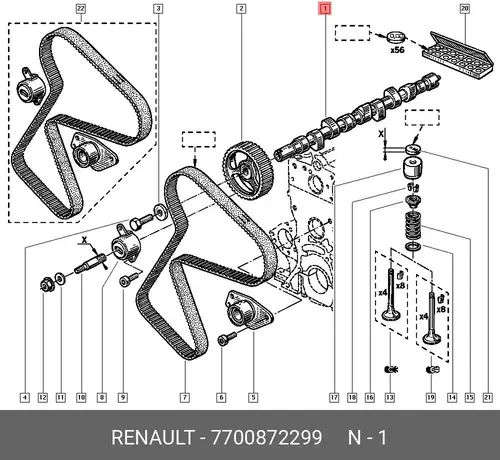 Распредвал RENAULT 7700872299