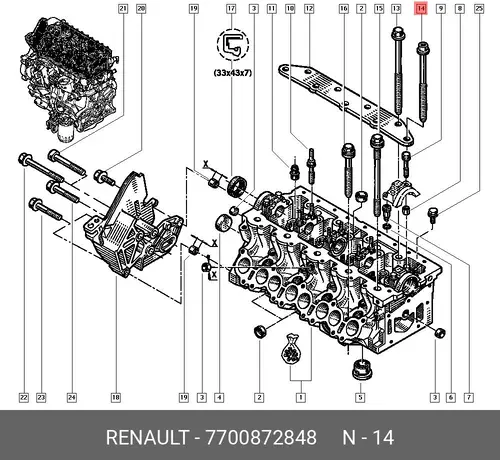 7700872848 БОЛТ RENAULT
