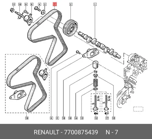 ремень ГРМ Ren 7700875439 RENAULT