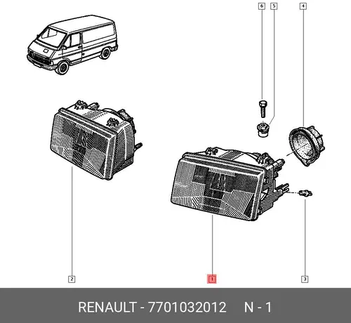 Фара RENAULT 7701032012