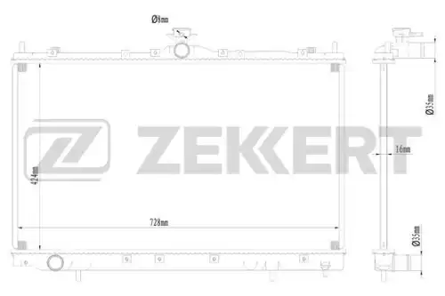 Радиатор системы охлаждения двигателя ZEKKERT MK-1597