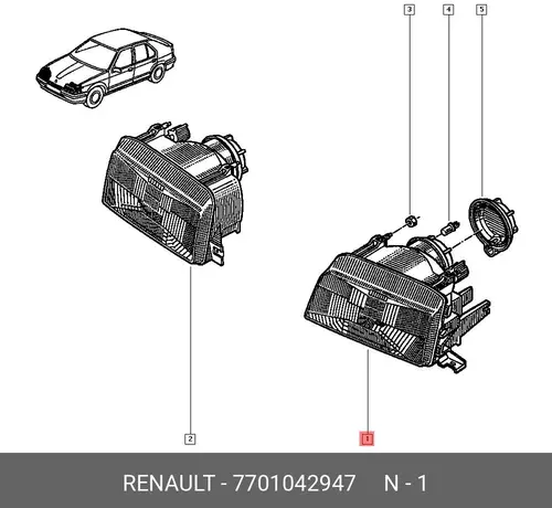 Фара RENAULT 7701042947