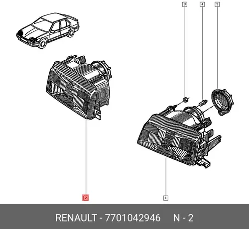 Фара RENAULT 7701042946