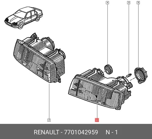 Фара RENAULT 7701042959