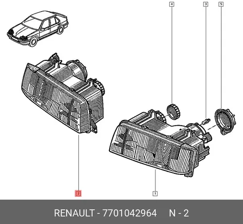 Фара RENAULT 7701042964