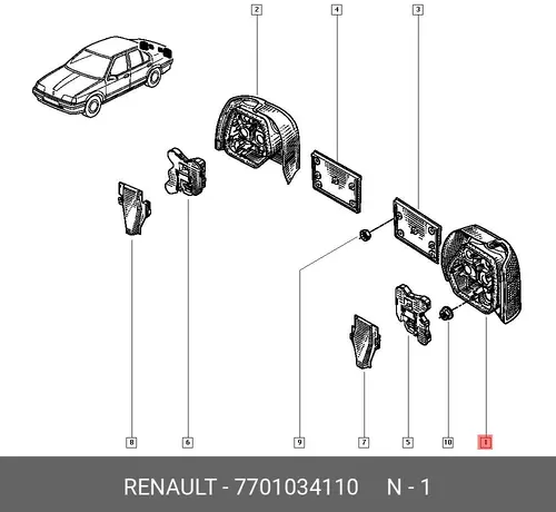 Фонарь габаритный RENAULT 7701034110