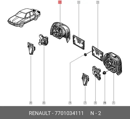 Фонарь габаритный RENAULT 7701034111