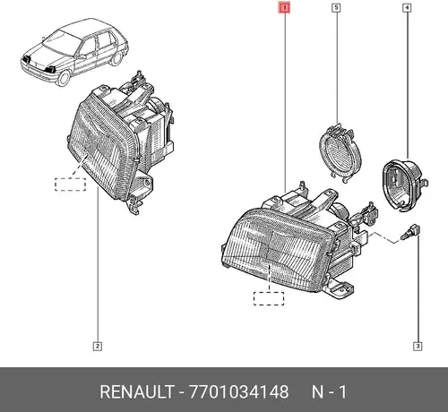 Фара RENAULT 7701034148
