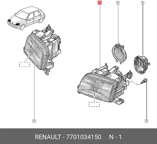 Фара RENAULT 7701034150