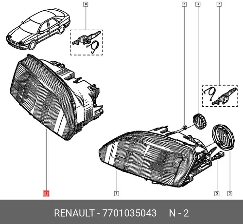 Фара RENAULT 7701035043