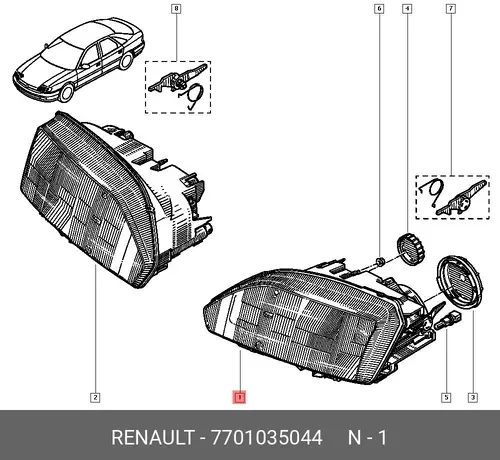 Фара RENAULT 7701035044