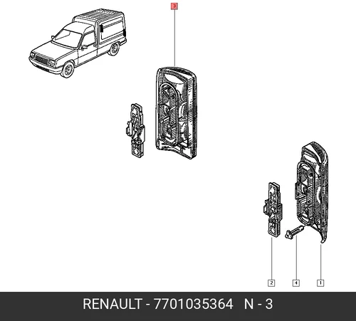 Фонарь габаритный RENAULT 7701035364
