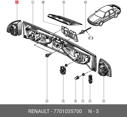Фара RENAULT 7701035700