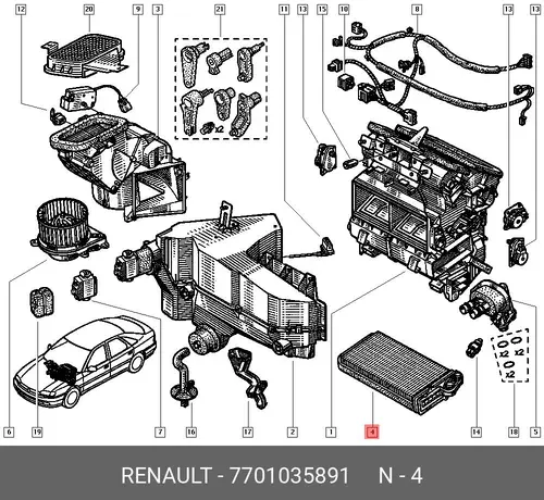 Радиатор печки RENAULT 7701035891