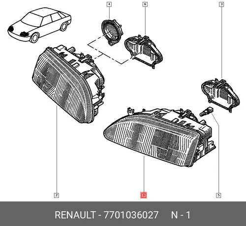 Фара RENAULT 7701036027
