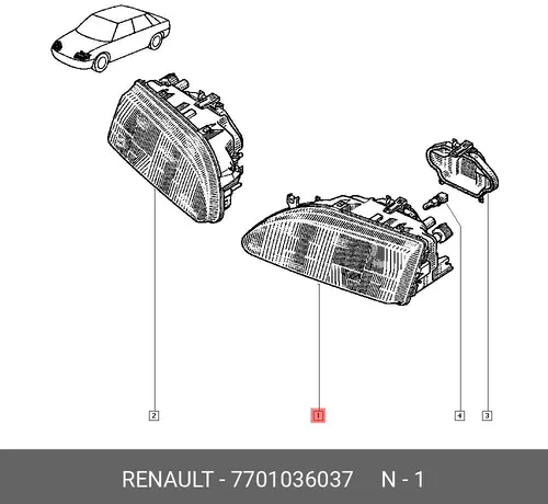Фара RENAULT 7701036037