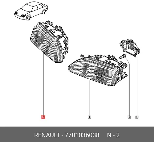 Фара RENAULT 7701036038