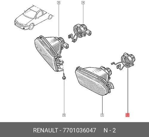 Фара противотуманная RENAULT 7701036047