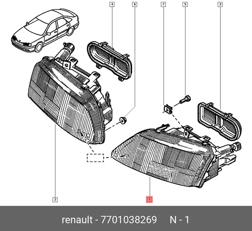 Фара RENAULT 7701038269