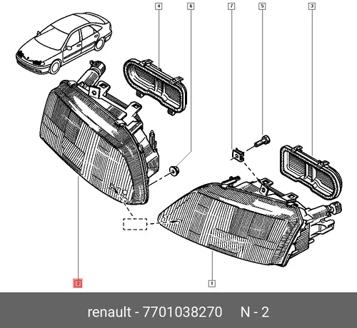 Фара RENAULT 7701038270