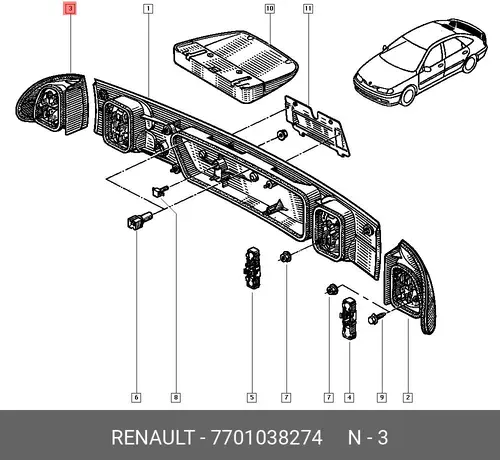 Фара RENAULT 7701038274