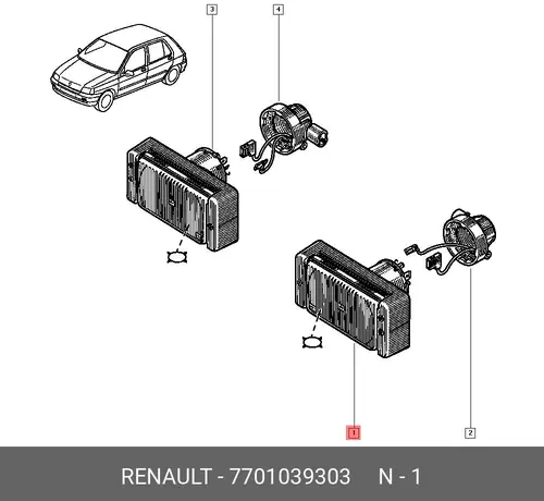 Фара противотуманная RENAULT 7701039303