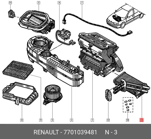 Радиатор печки RENAULT 7701039481