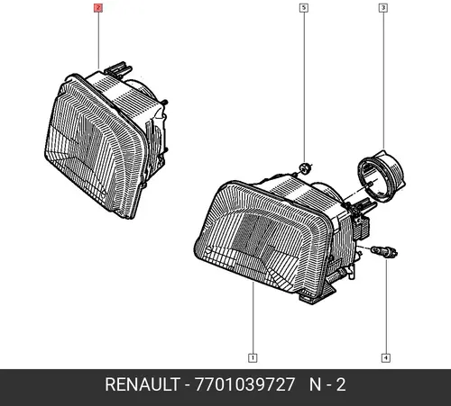 Фара RENAULT 7701039727